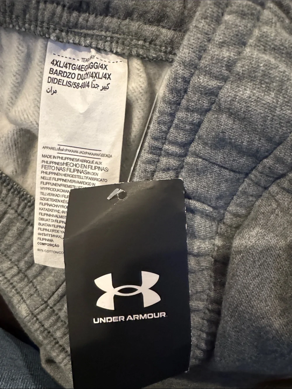 Under Armour Men's loose Charcoal Gray Fleece Joggers size 4XLT